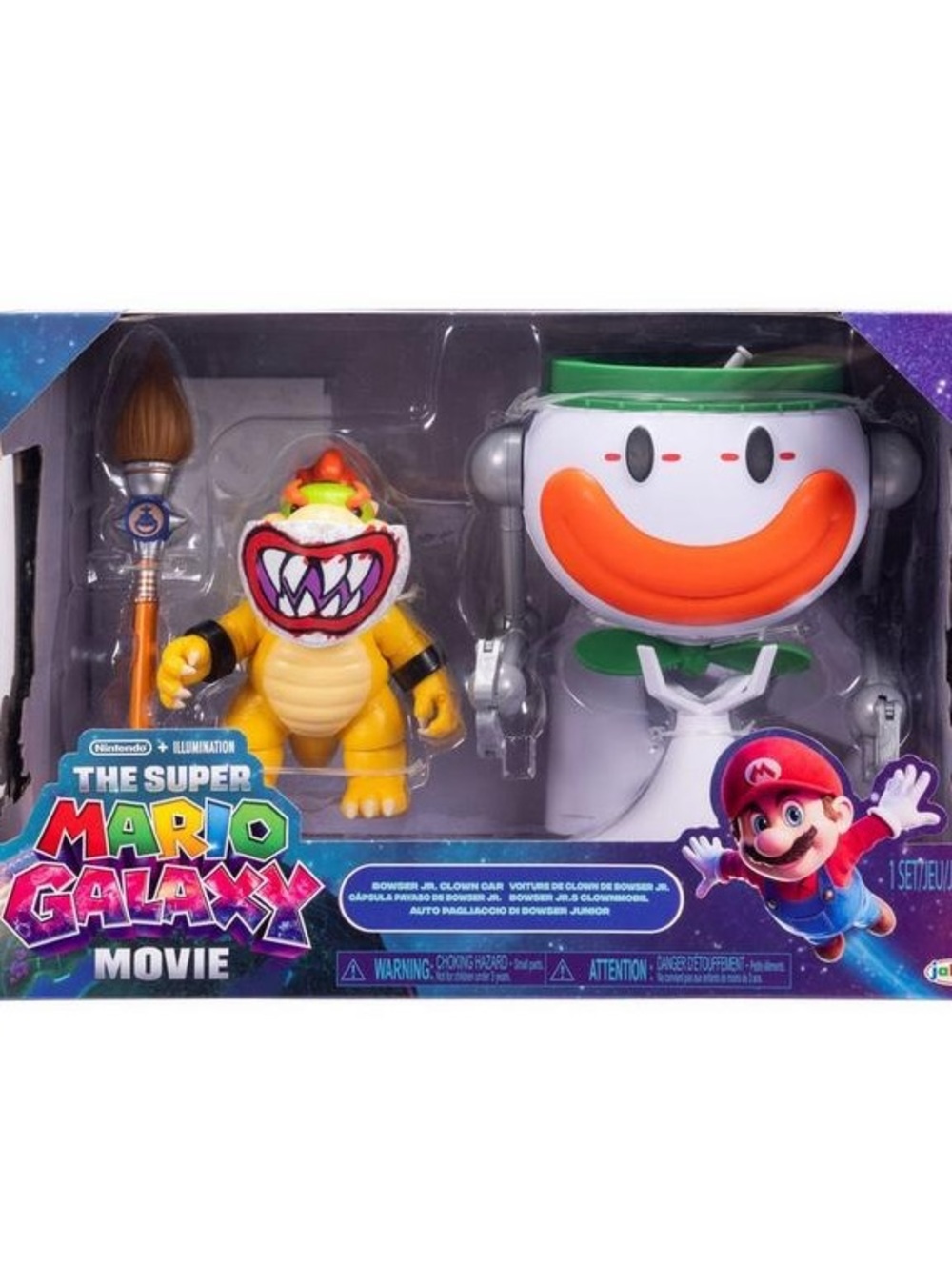 Super Mario Galaxy Movie Bowser Jr. & Clown Car Playset - White/Orange/Yellow